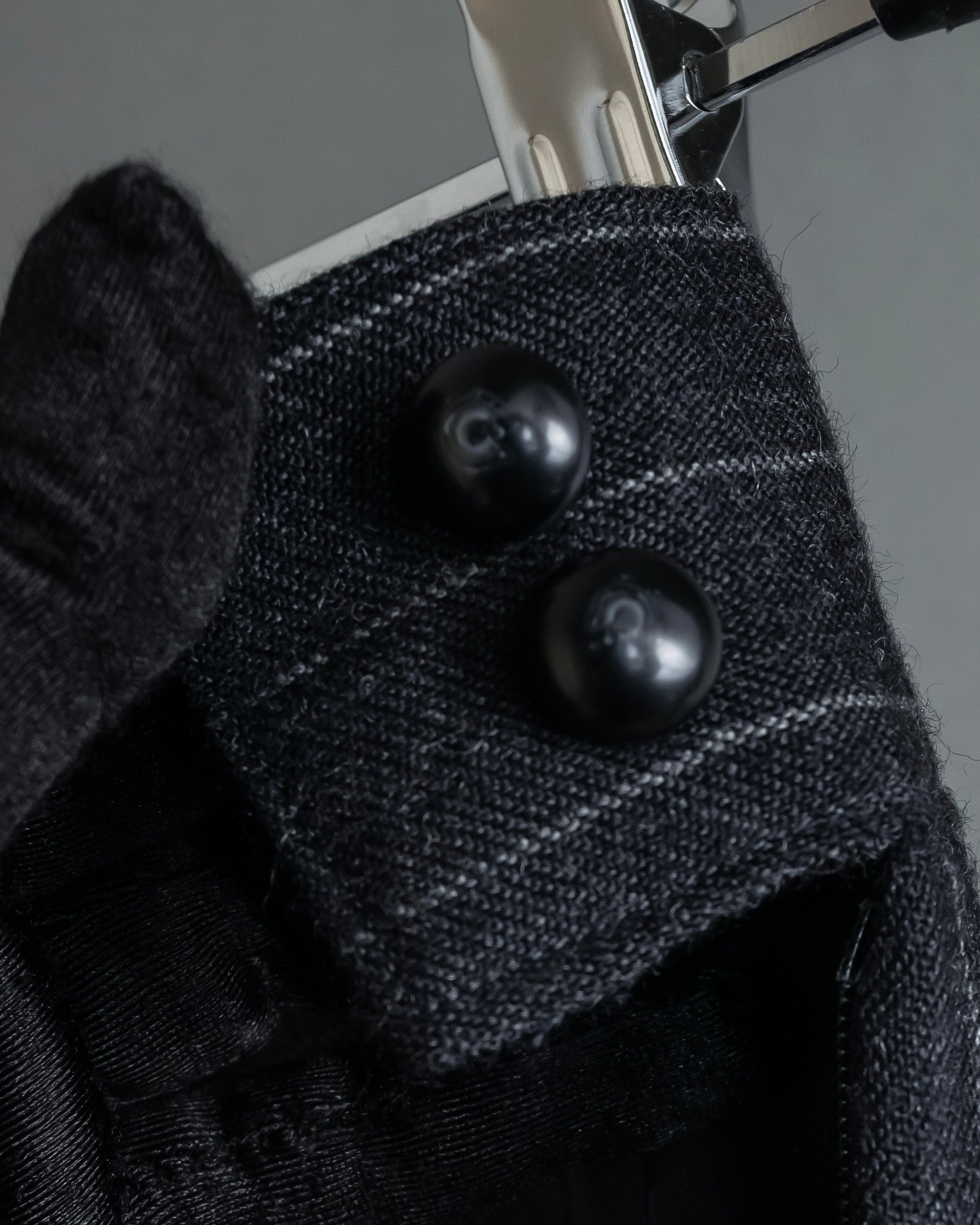 "BALENCIAGA" Side zipper design striped slacks