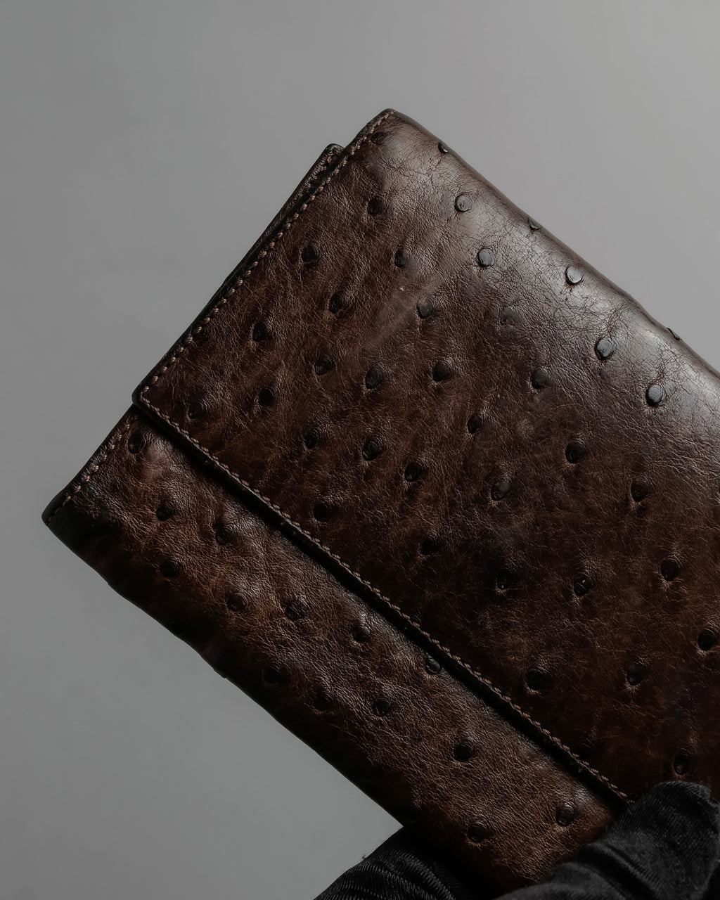"LOEWE" Ostrich leather bi-fold wallet