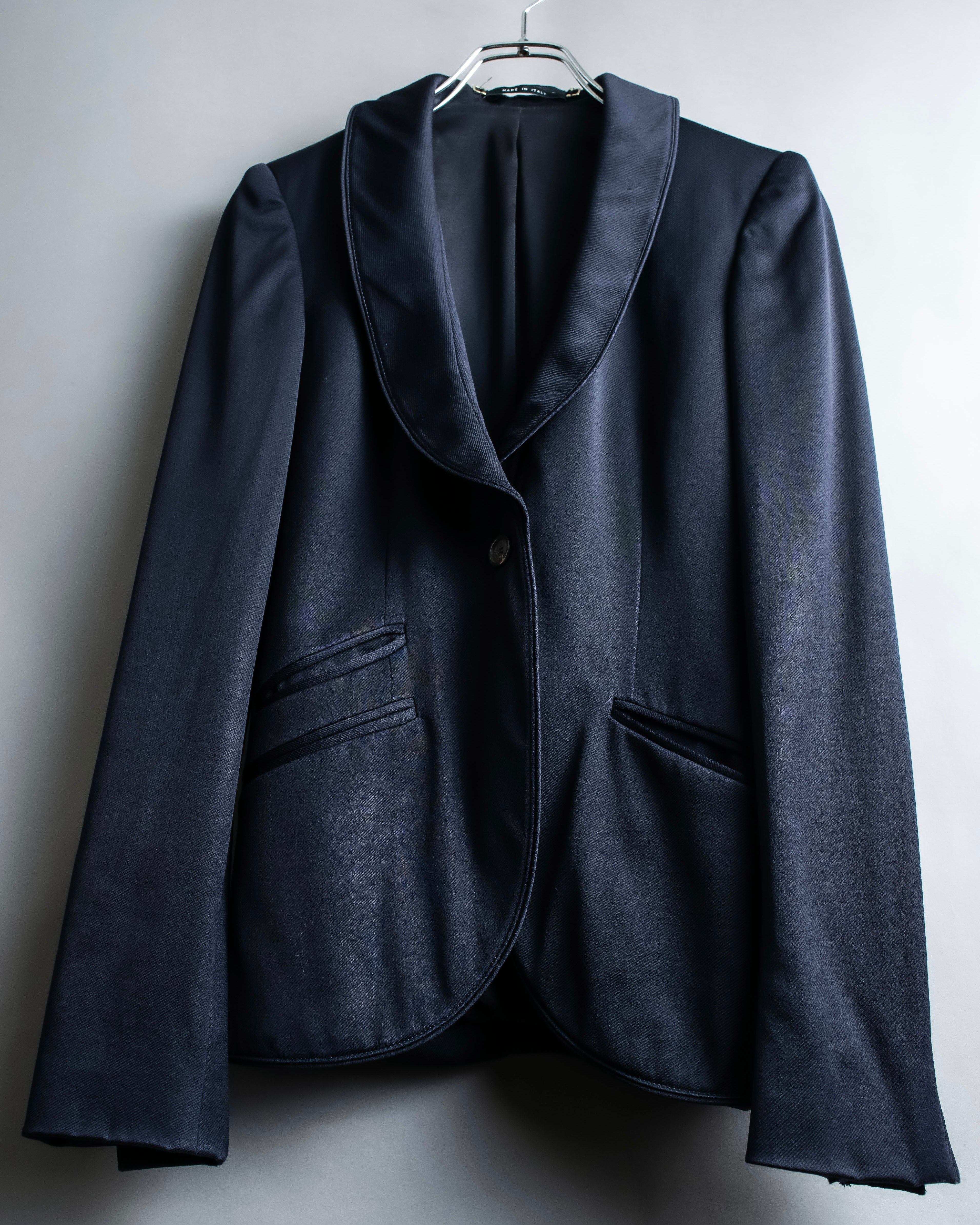 "GUCCI" Shawl collar glossy black jacket