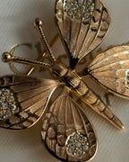 "Christian Dior" Butterfly motif gold brooch