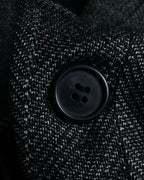 "YVES SAINT LAURENT" 70’s-80’s structured herringbone tweed tailored jacket