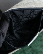 "Christian Dior" Malice Pearl Series greige color canvas shoulder bag