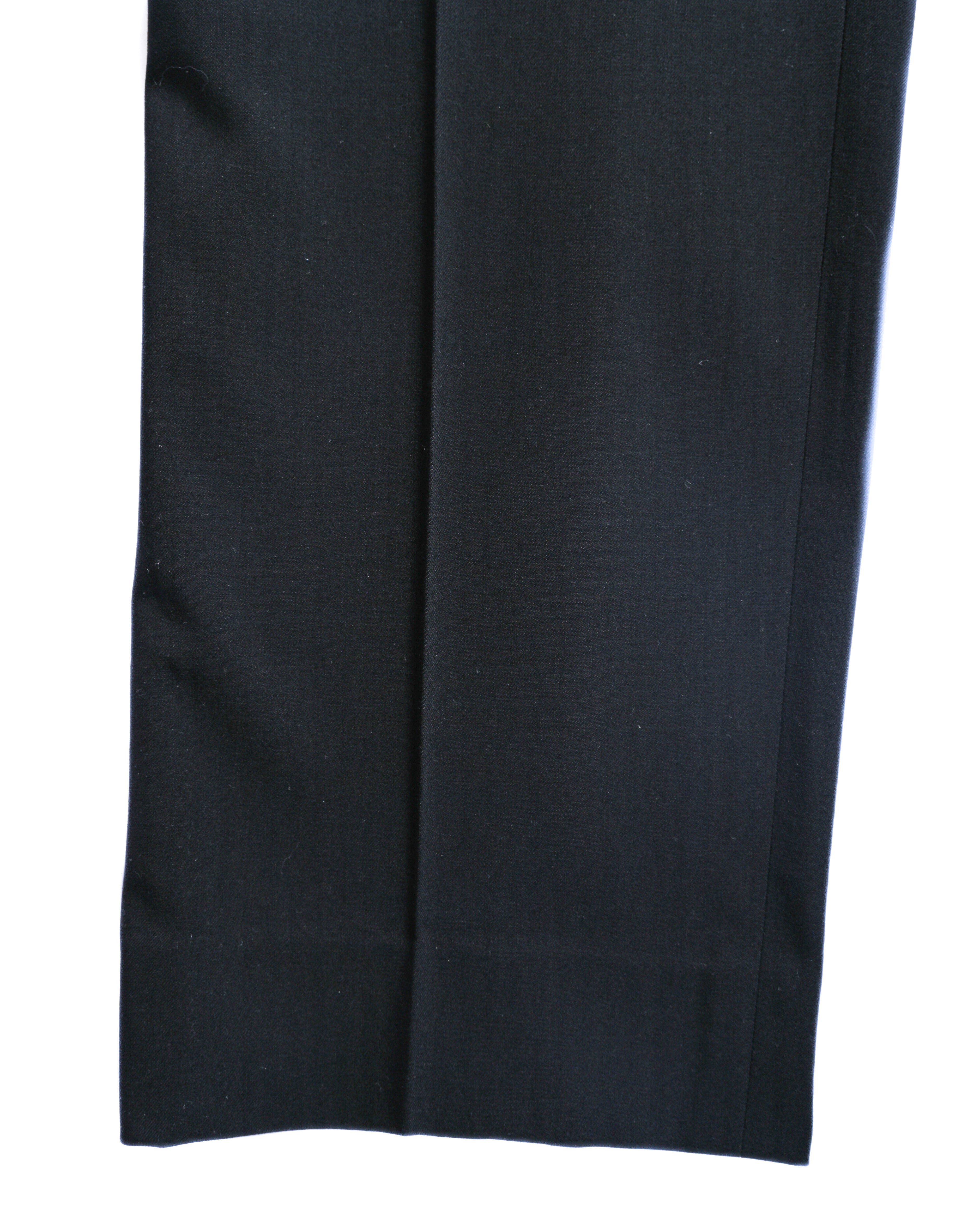 GIORGIO ARMANI/ Virgin Wool Straight Trousers Black