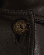 -SPECIAL- "LOEWE" 80’s Military detail stencil leather coat