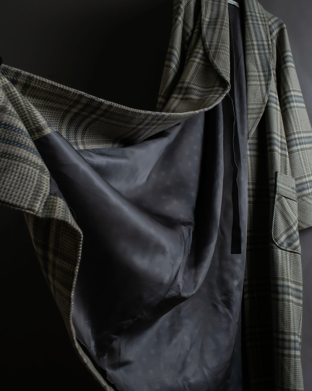 "PIERRE BALMAIN" Glen check belted gown coat