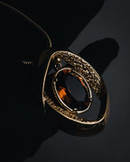 "Vintage" 80’s Sculptural oval stone pendant necklace