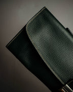 "E. MARINELLA Sottobraccio" Slide closure design 2way leather bag