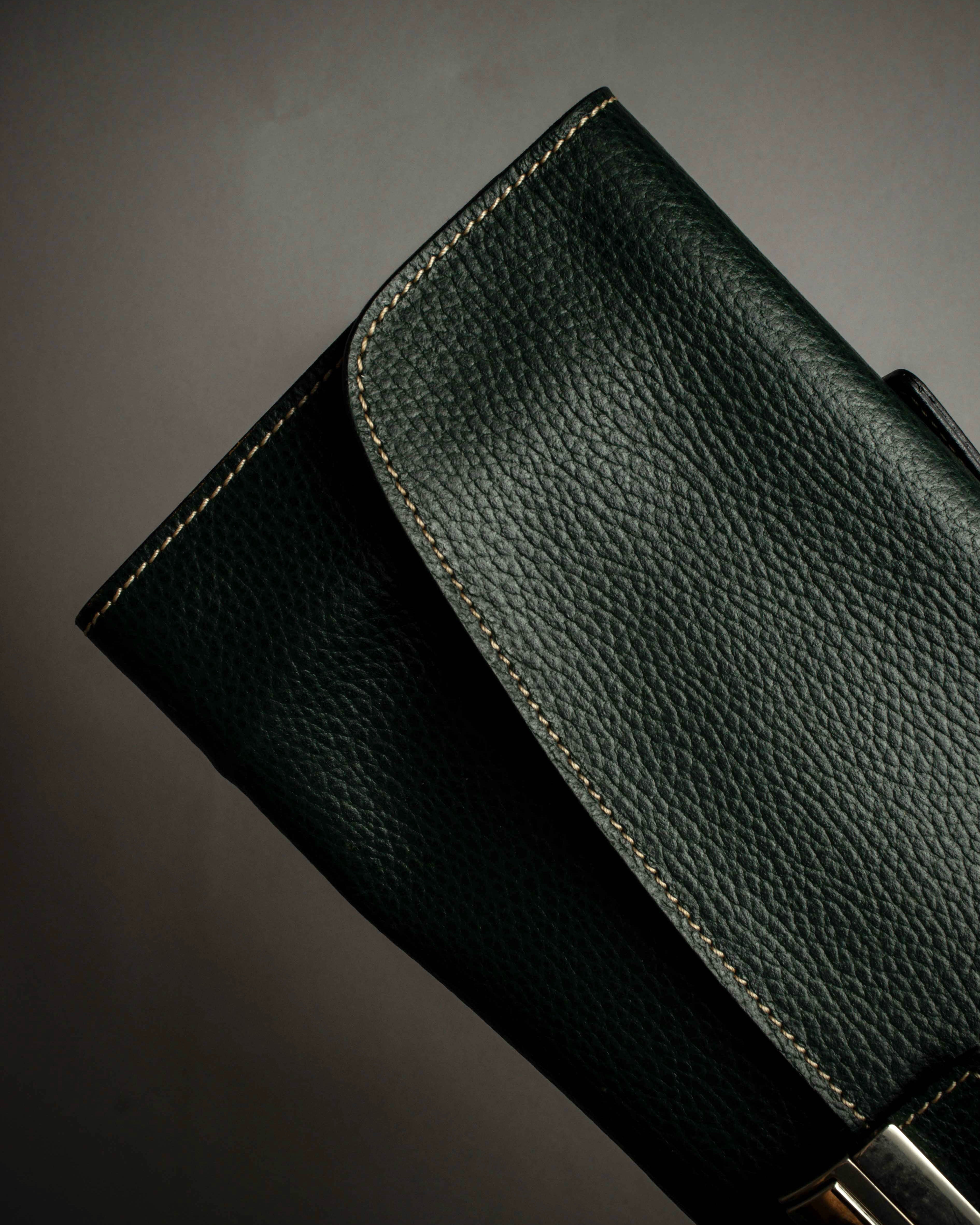 "E. MARINELLA Sottobraccio" Slide closure design 2way leather bag