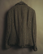 "BURBERRY LONDON" 00's-10's Fringed tweed blazer