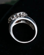 "Christian Dior" Logo lettering engraved silver ring