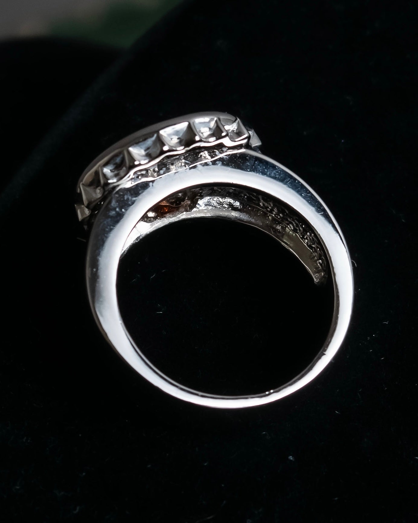 "Christian Dior" Logo lettering engraved silver ring
