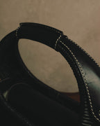 -SPECIAL- “Salvatore Ferragamo” 90’s-00’s Woven leather half moon handle bag