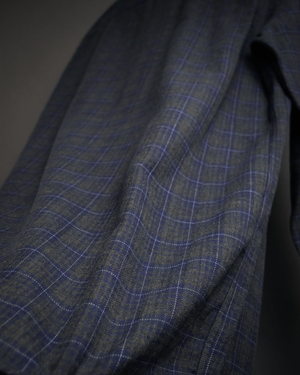 “HERMES” 90’s–00’s Windowpane cotton button down shirt