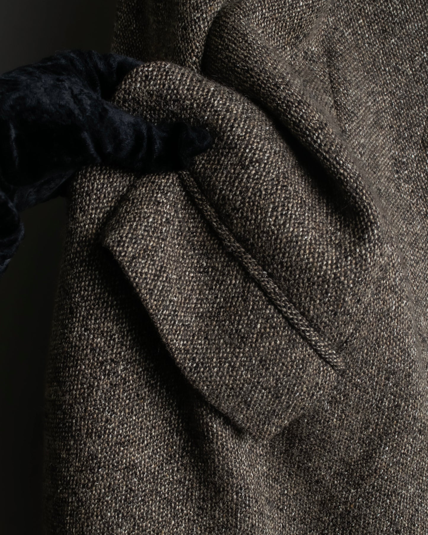 "Yves Saint Laurent Rive Gauche"
Fly front tweed chester coat