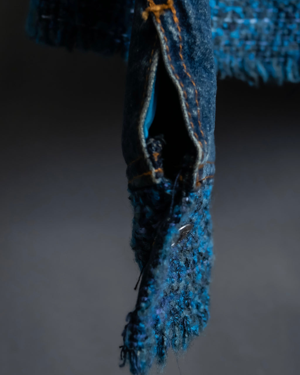 “D&amp;G” Tweed attached bijou button denim jacket