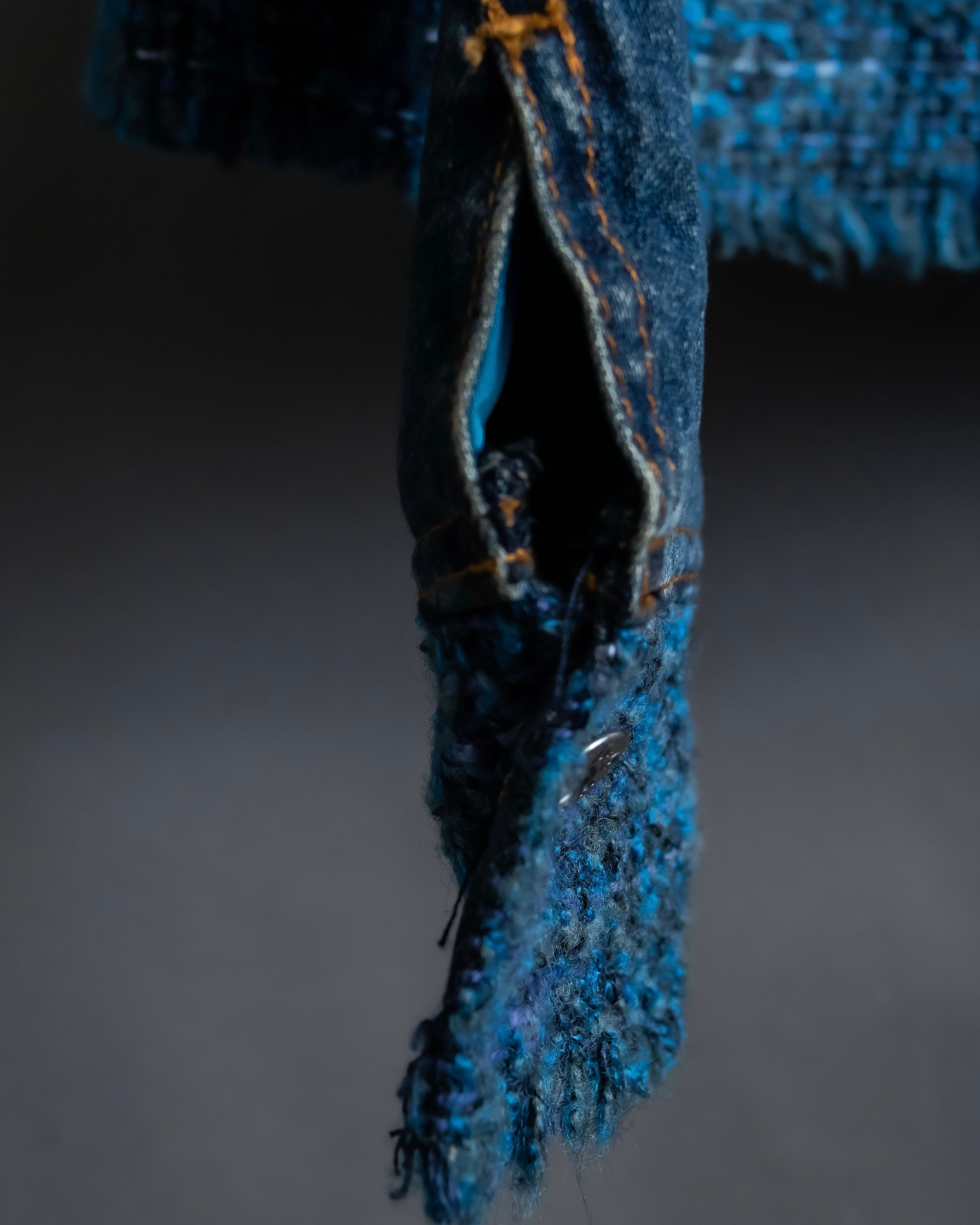 “D&amp;G” Tweed attached bijou button denim jacket