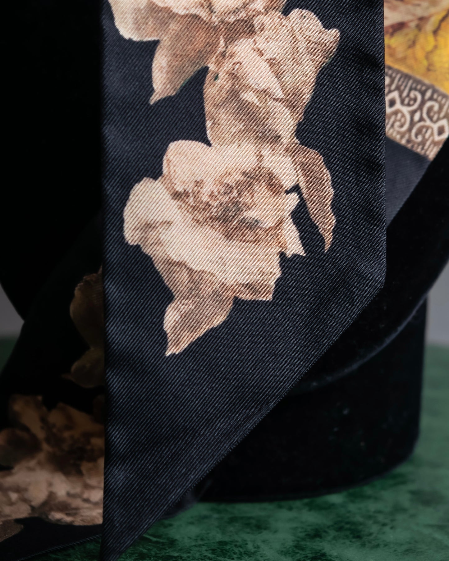 "Christian Dior" Baroque floral pattern silk twill scarf