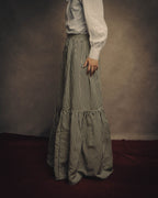 -SPECIAL- “Christian Dior” 2021 cruise striped linen silk tiered skirt
