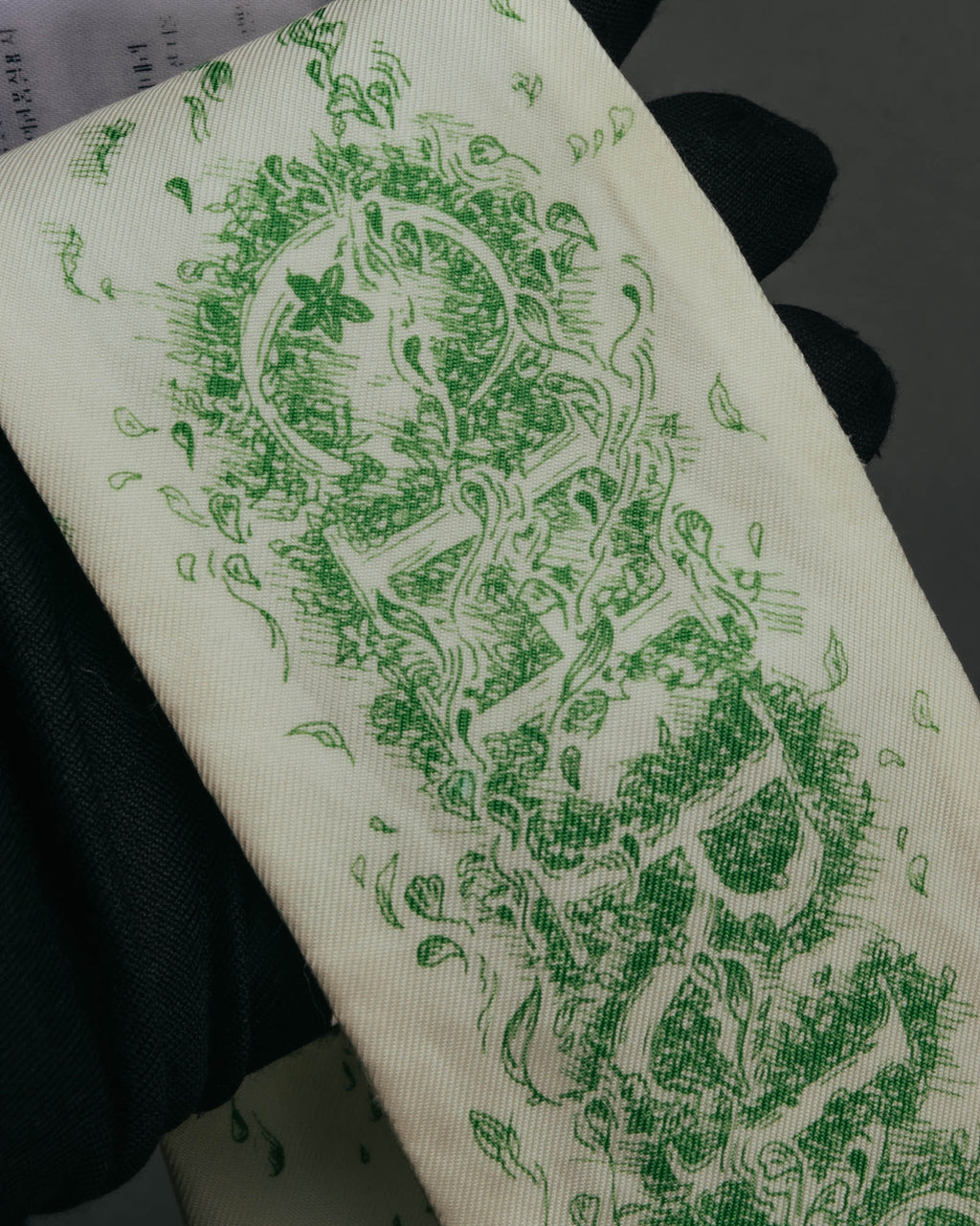 "DIOR" Green printed silk mitzah scarf