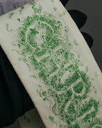 "DIOR" Green printed silk mitzah scarf