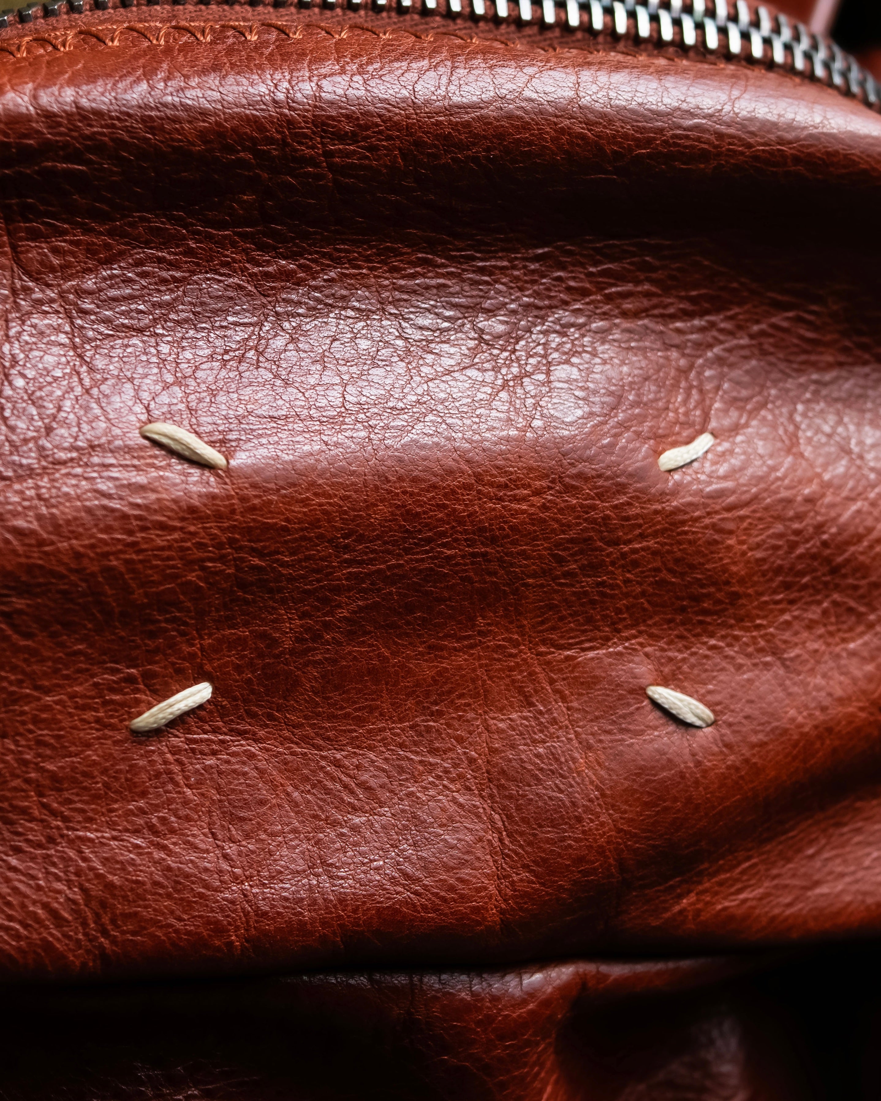 "MAISON MARGIELA" Genuine leather 2way brown color sailor bag