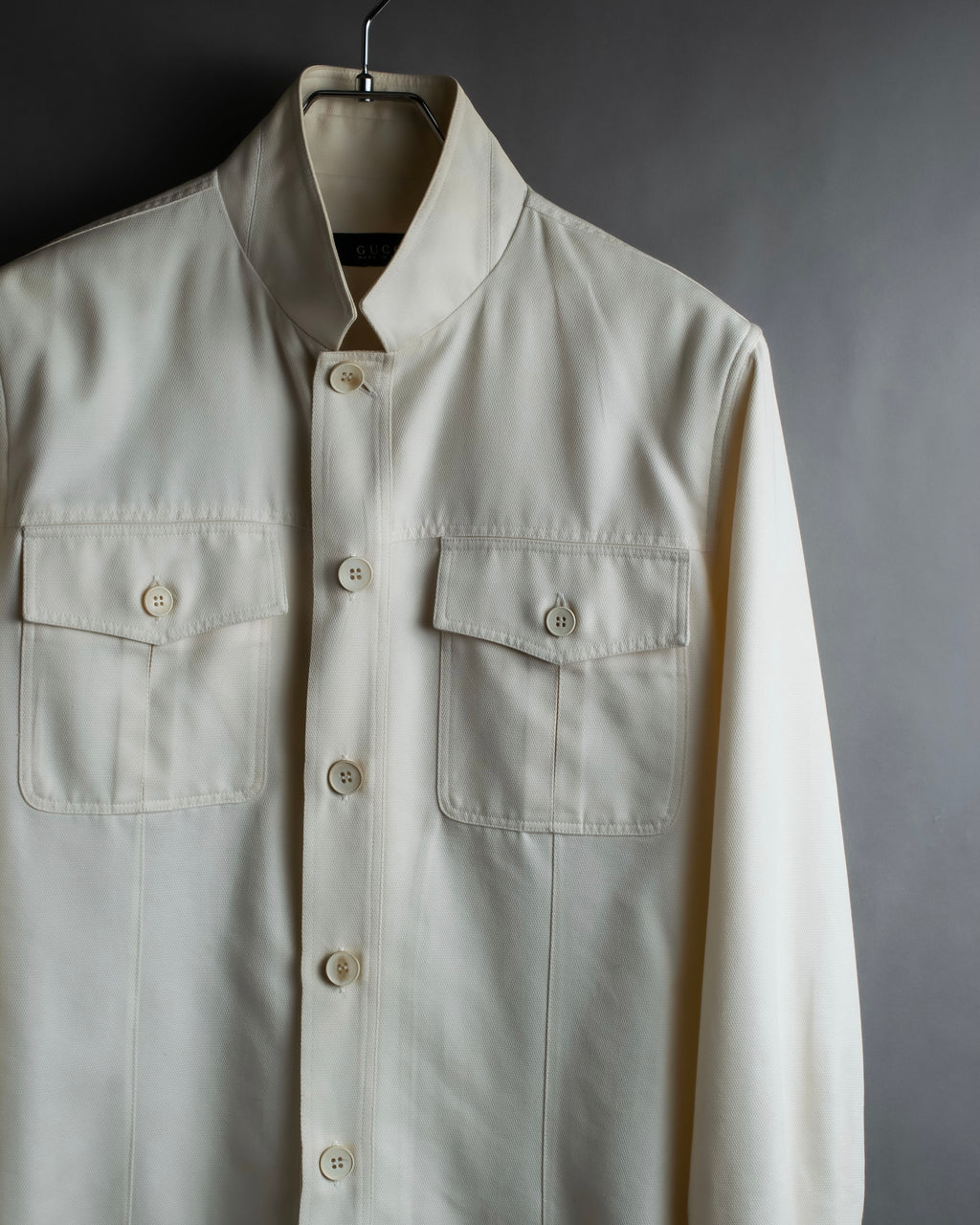 "GUCCI" Flap pocket design band collar shirt jacket