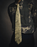 -MOOD MILLÉSIMES- 90’s-00’s financial newspaper print silk tie