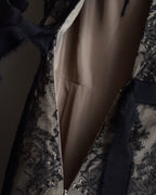 "VALENTINO" Lace layered ribbon design sleeveless dress