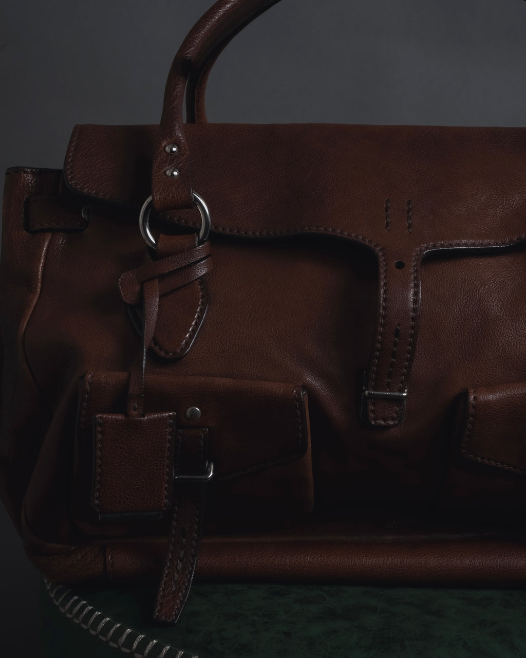 "JIL SANDER" 90’s-00’s Functional pocket leather satchel bag