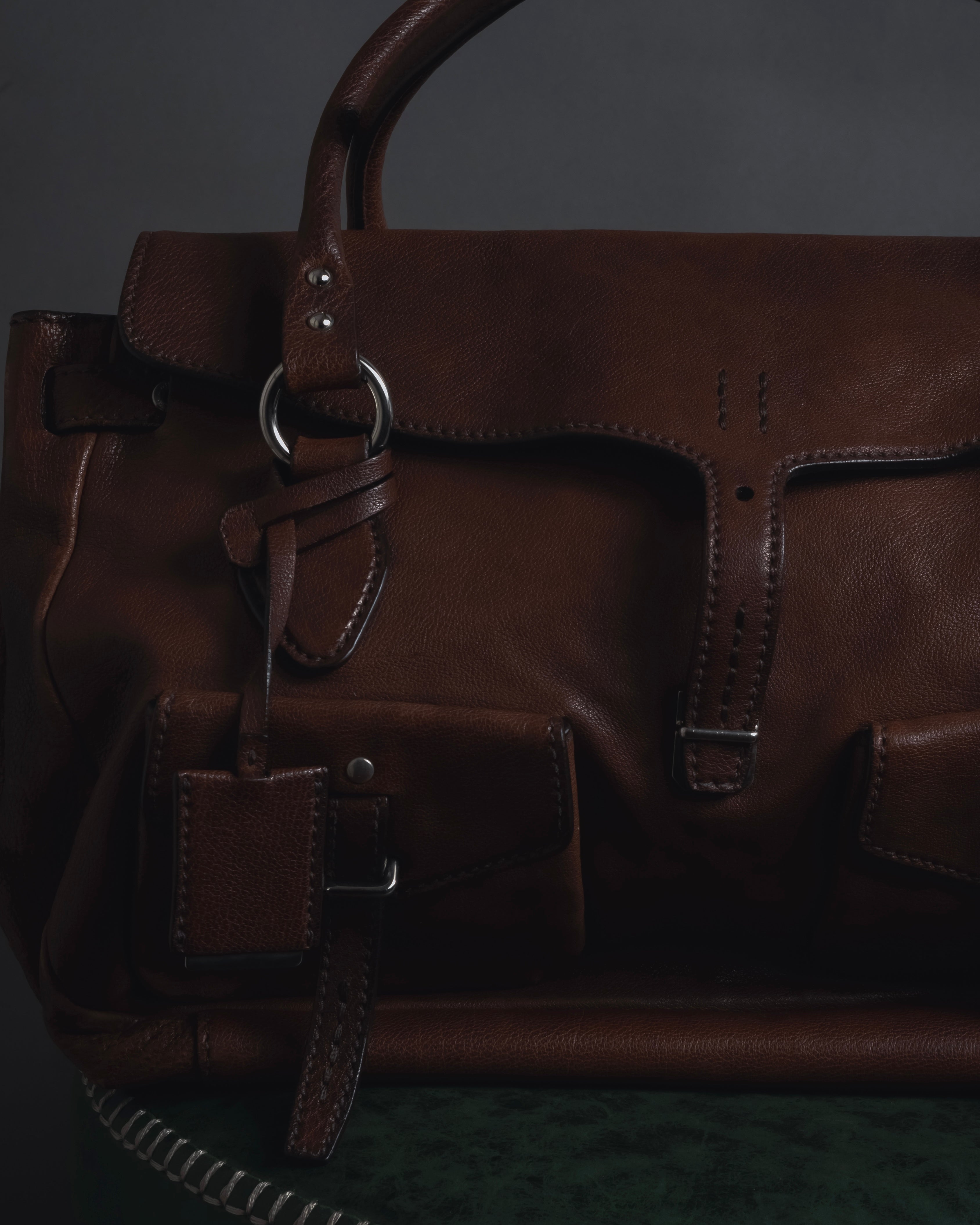"JIL SANDER" 90’s-00’s Functional pocket leather satchel bag