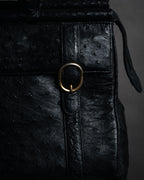 “pierre cardin” 80’s-90’s Ostrich leather structured doctor bag