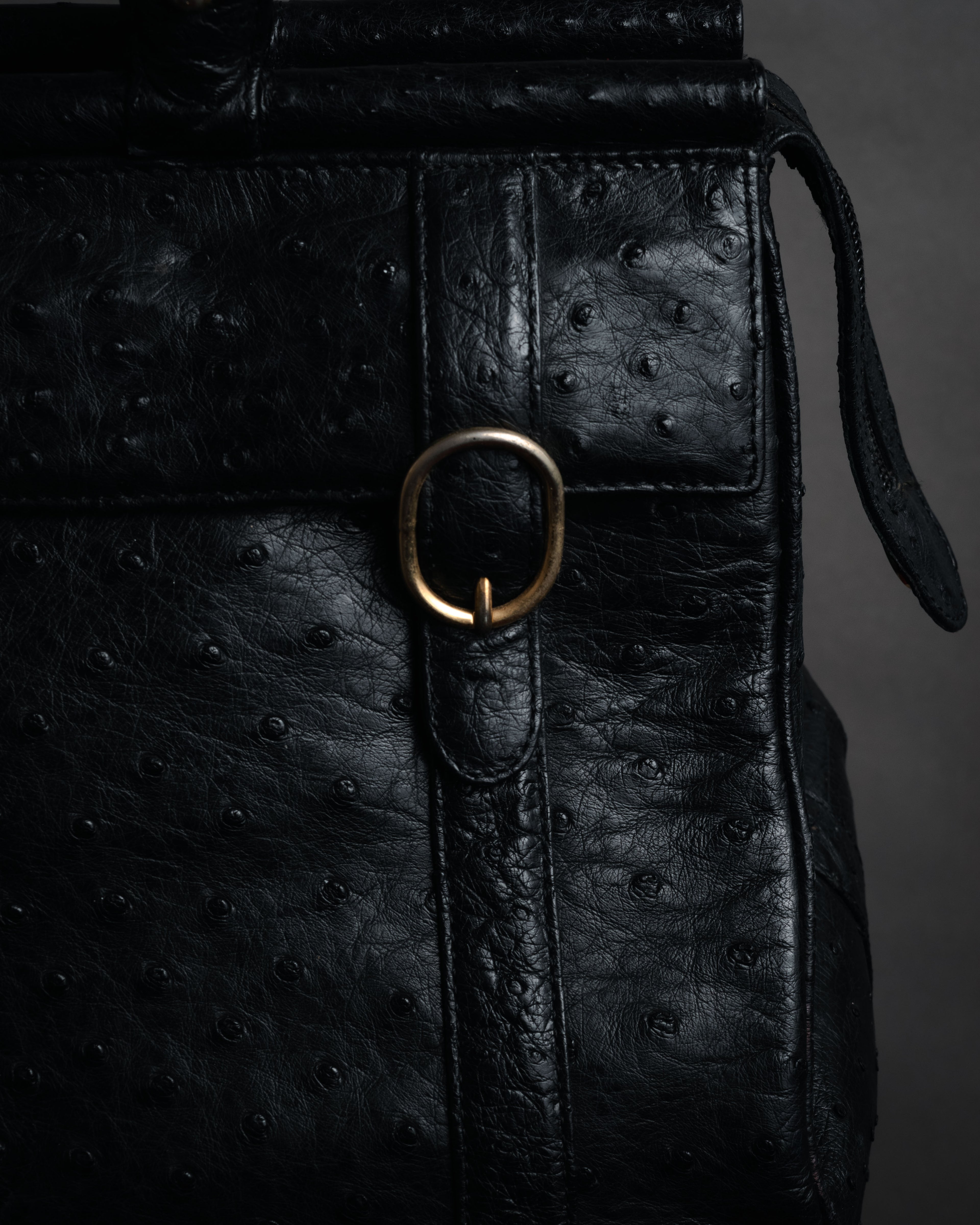 “pierre cardin” 80’s-90’s Ostrich leather structured doctor bag