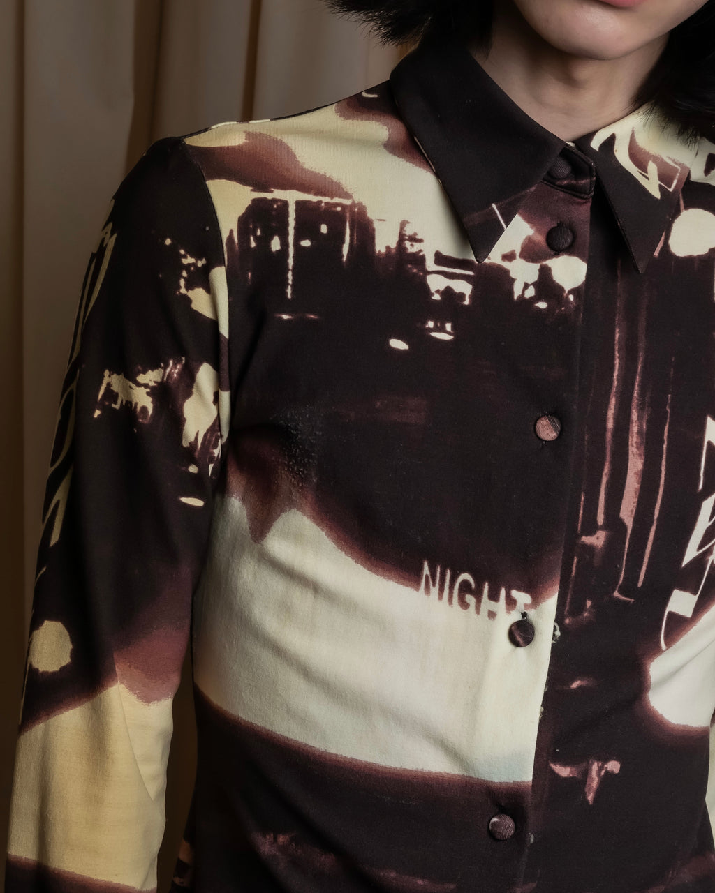 "JEAN PAUL GAULTIER" City night view graphic shirt