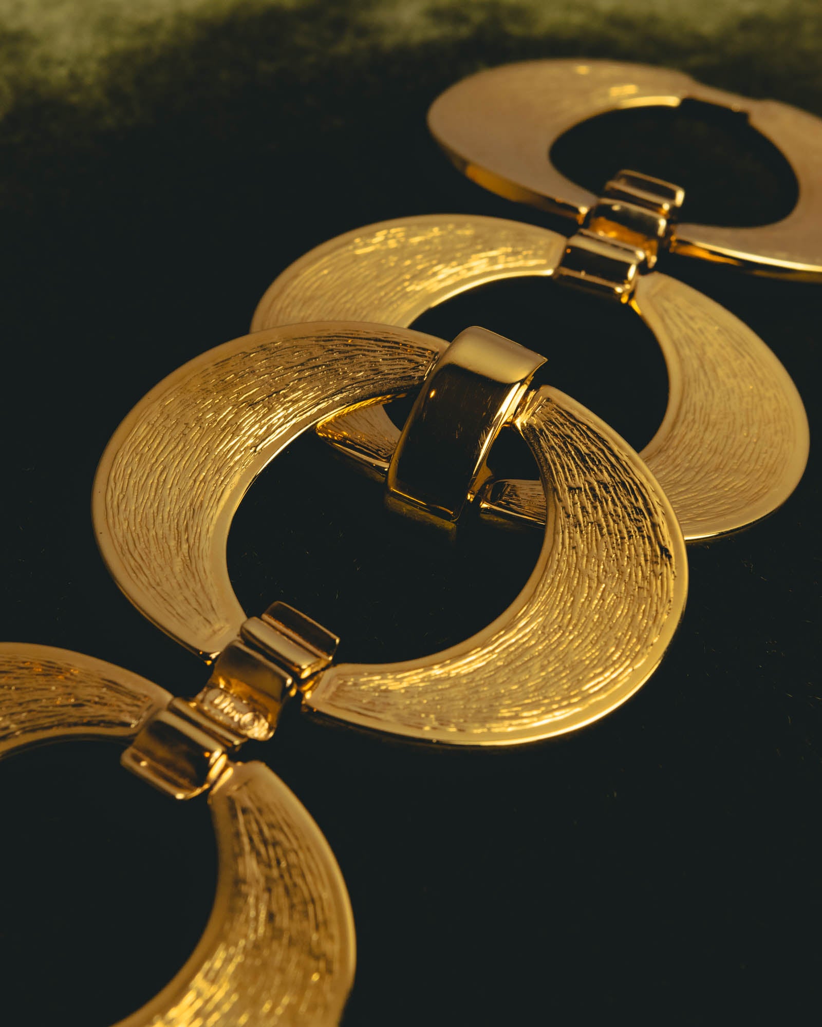 "Christian Dior" 80's-90's Sculptural gold tone link bracelet
