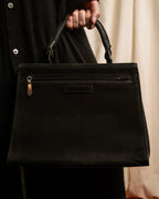 "JEAN PAUL GAULTIER" Front clasp design suede leather hand bag