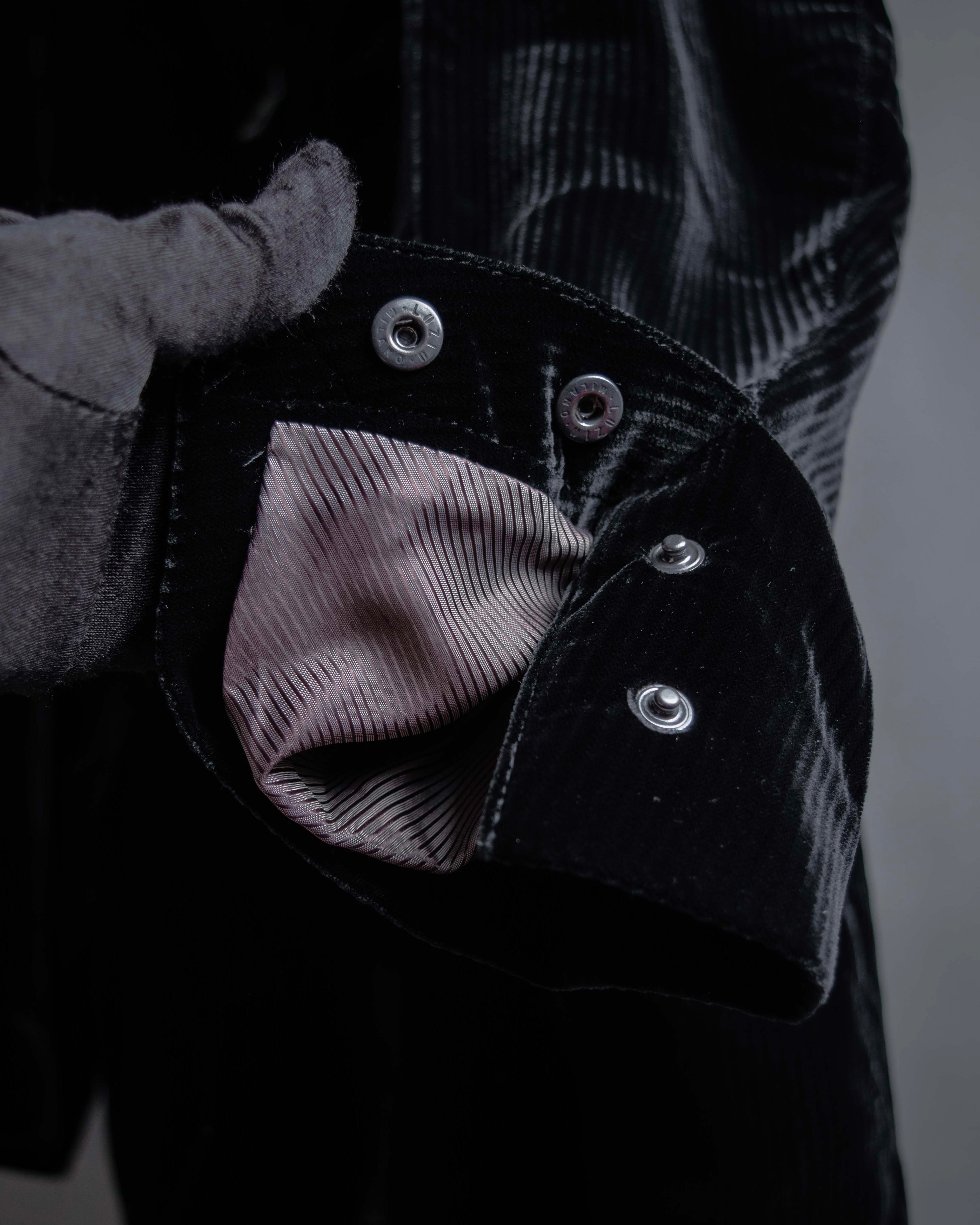 "GIORGIO ARMANI" Velour corduroy double zip up jacket