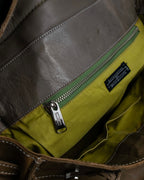 "Mademoiselle Accessories"
 Silver parts design leather one handle bag