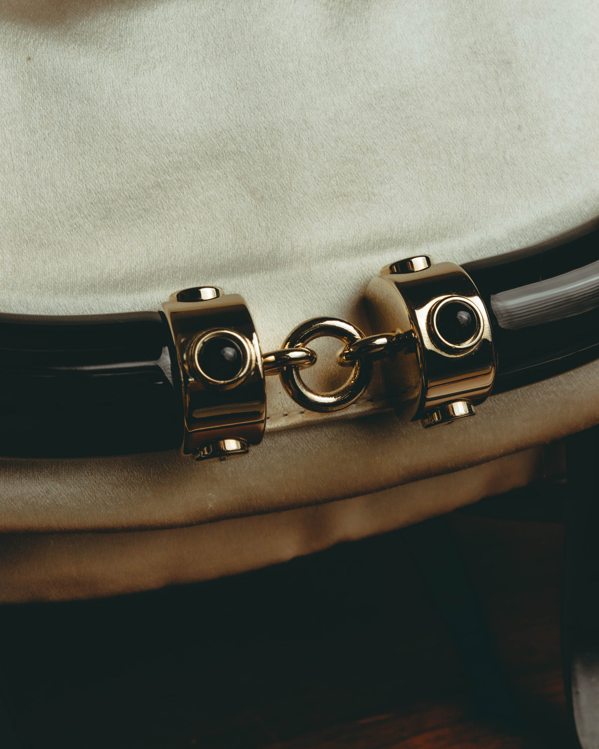 -SPECIAL- “Yves Saint Laurent rive gauche” 00’s Satin double horn shoulder bag