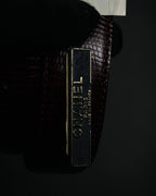 “CHANEL” 90’s Octagon buckle lizard leather belt
