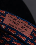 "HERMES" Rabbit motif silk necktie