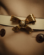 –SPECIAL– “GUCCI” Michele period Ribbon pearl embellished leather belt
