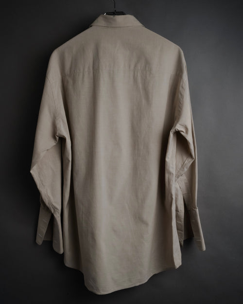 “DONNA KARAN NEW YORK” 90’s oversized cuff cotton linen shirt