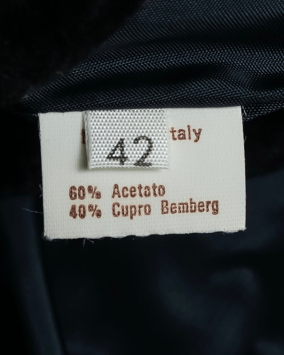 "VALENTINO" Power shoulder detail shape leather coat