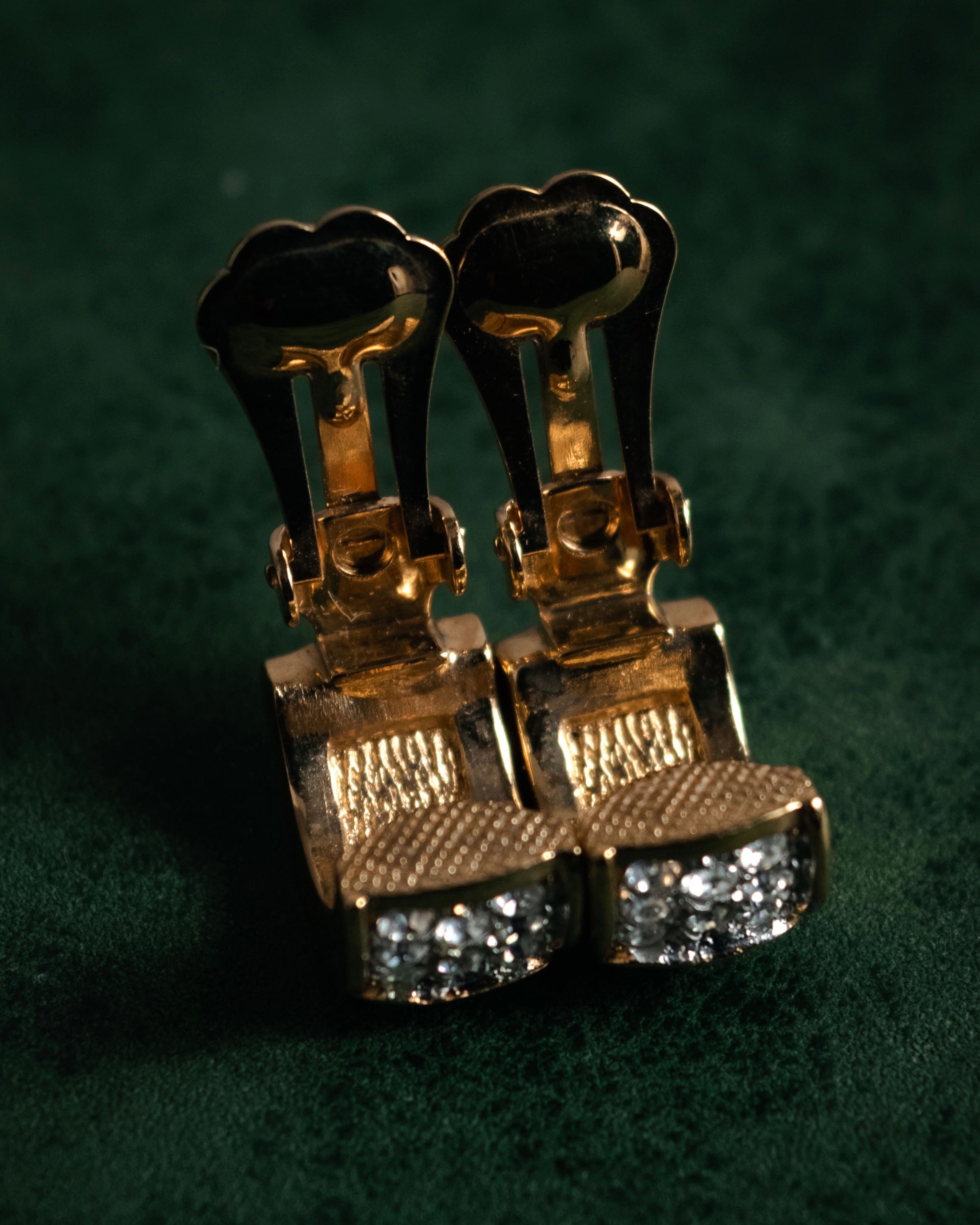 "Christian Dior" 00’s crystal pave cd drop necklace and earrings set