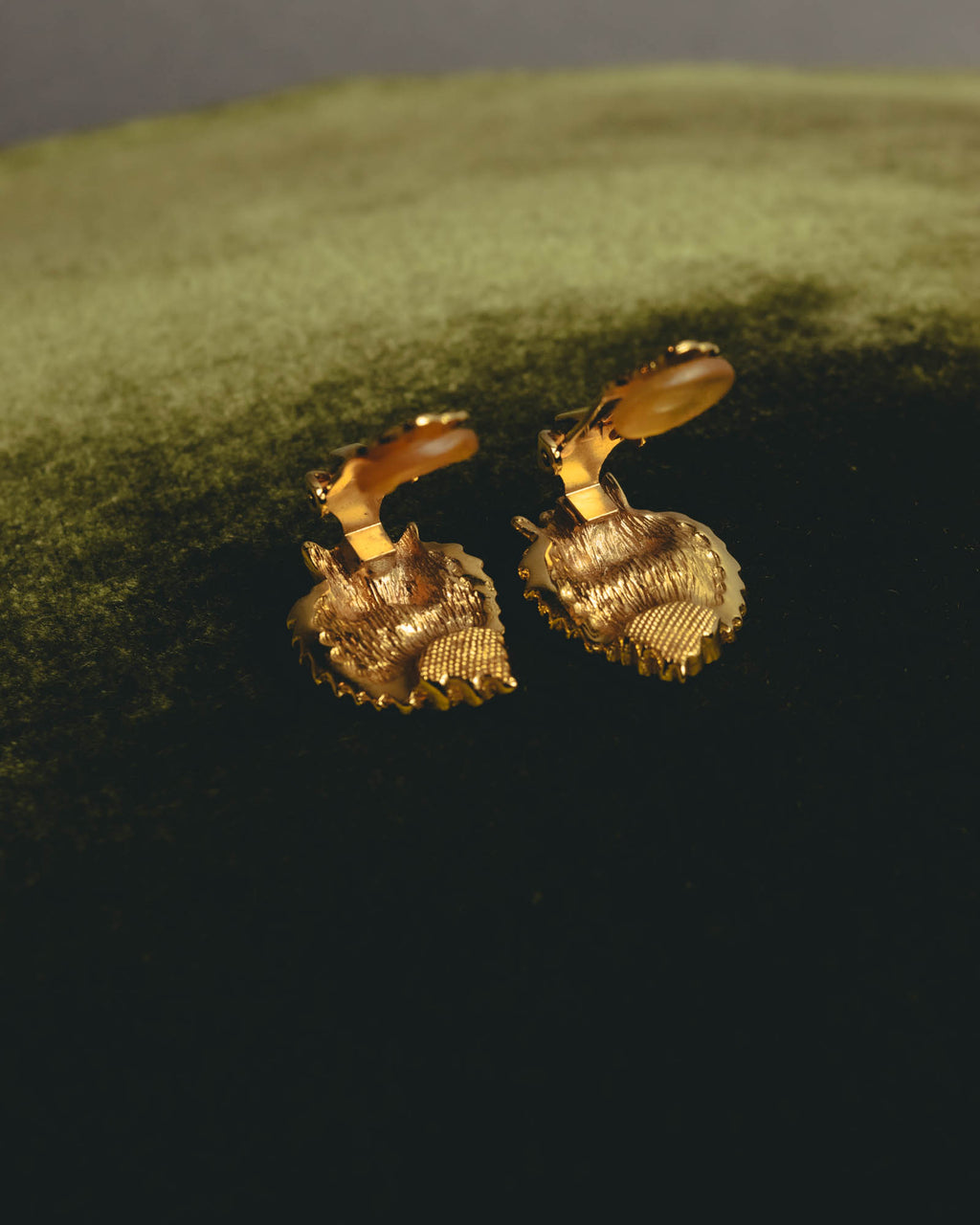 "Christian Dior" 70's-80's Sculptural botanical clip-on earrings