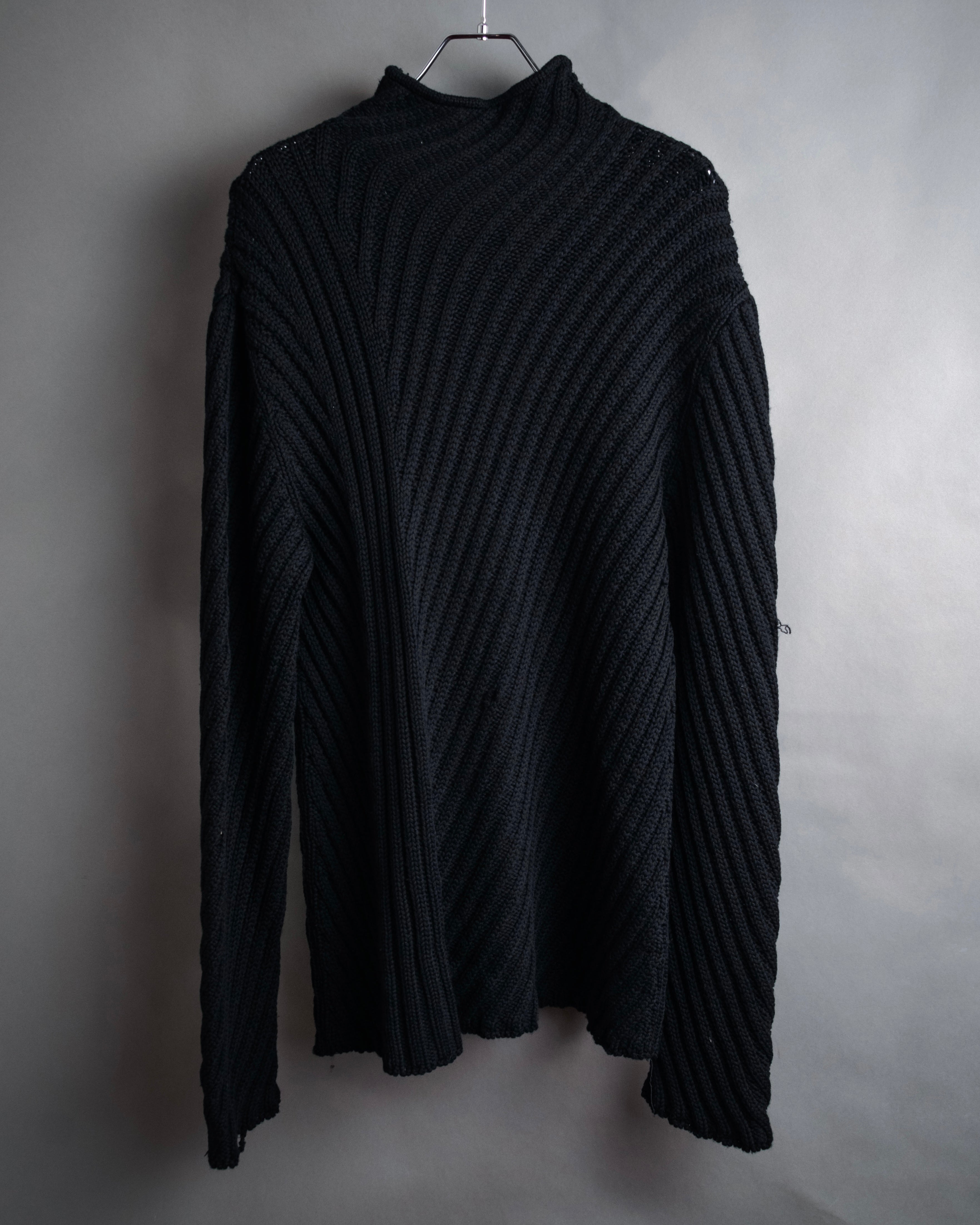 –SPECIAL– “HERMES” 90’s-00’s Bias rib merino knit sweater
