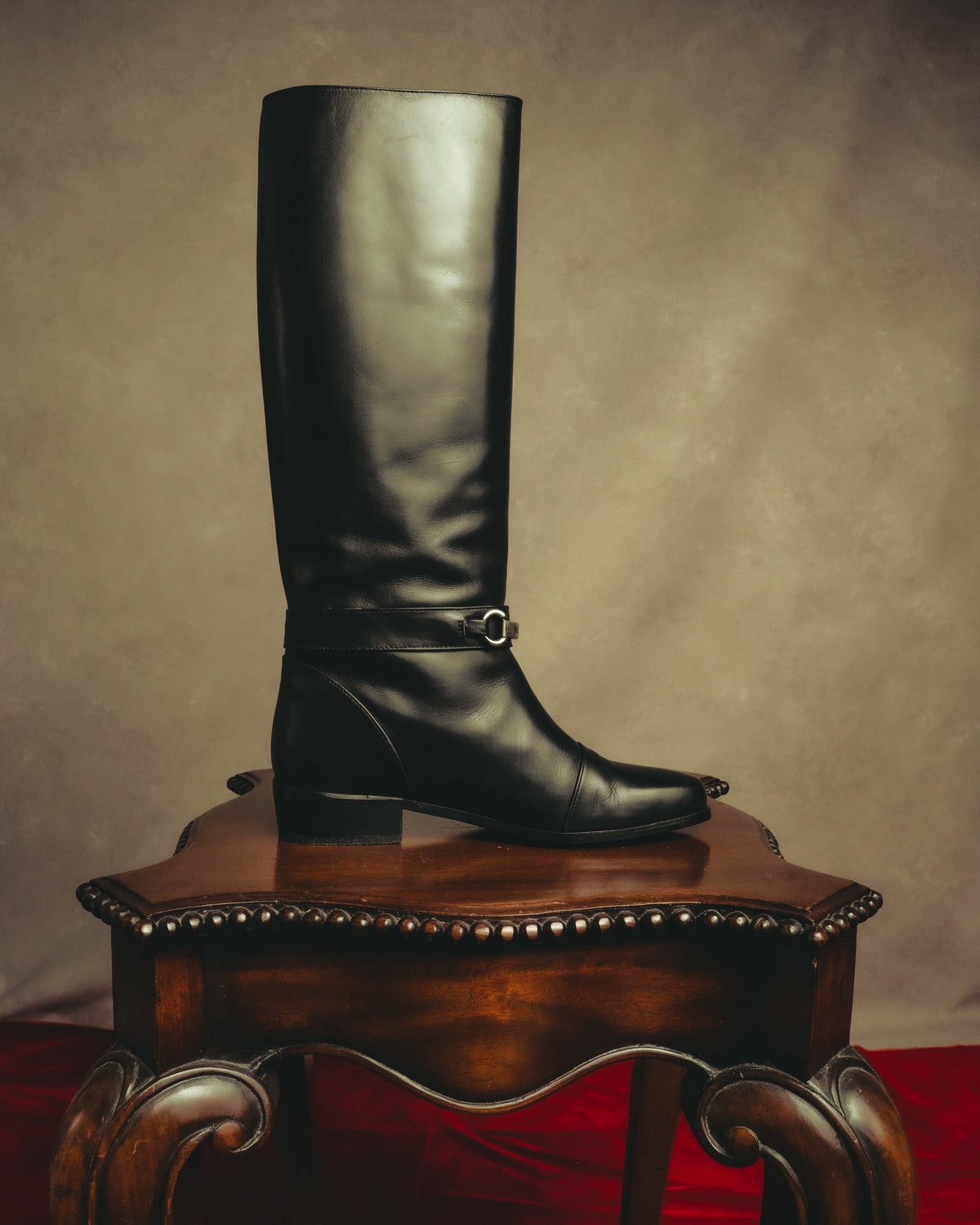 "Yves Saint Laurent" 90's Logo hardware knee-high boots