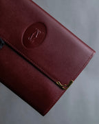 "Cartier" Les Must de Cartier bordeaux color leather wallet