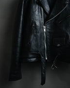-MOOD MILLÉSIMES- 80’s-90’s heavy-grain double riders jacket