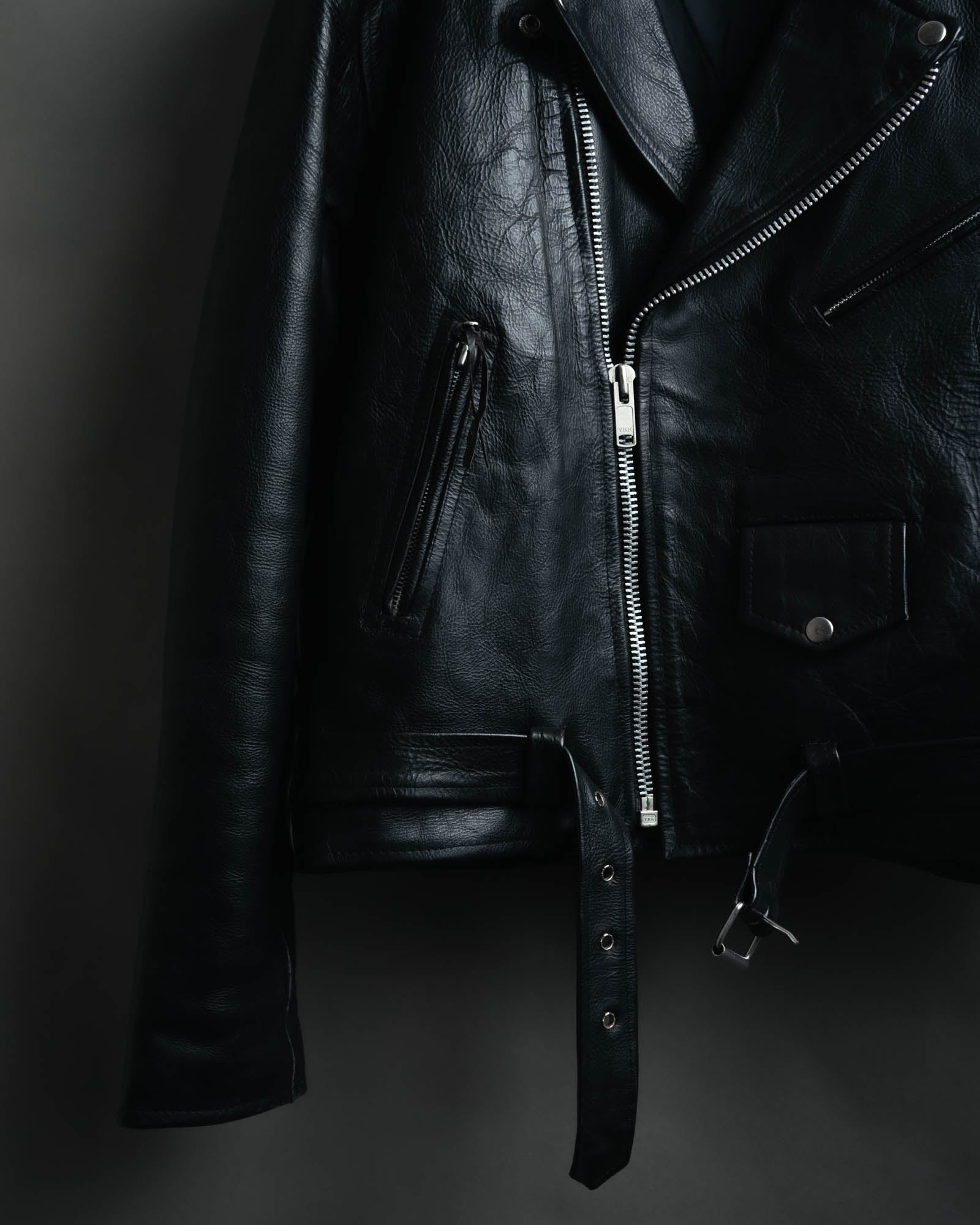 -MOOD MILLÉSIMES- 80’s-90’s heavy-grain double riders jacket